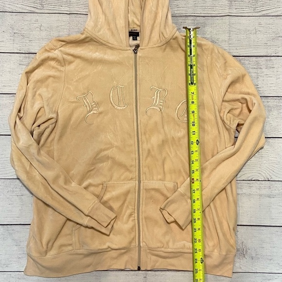 BCBG Maxazria Velour Women's Full Zip Track Jacket Embellished Plus 2X Logo - Picture 7 of 11